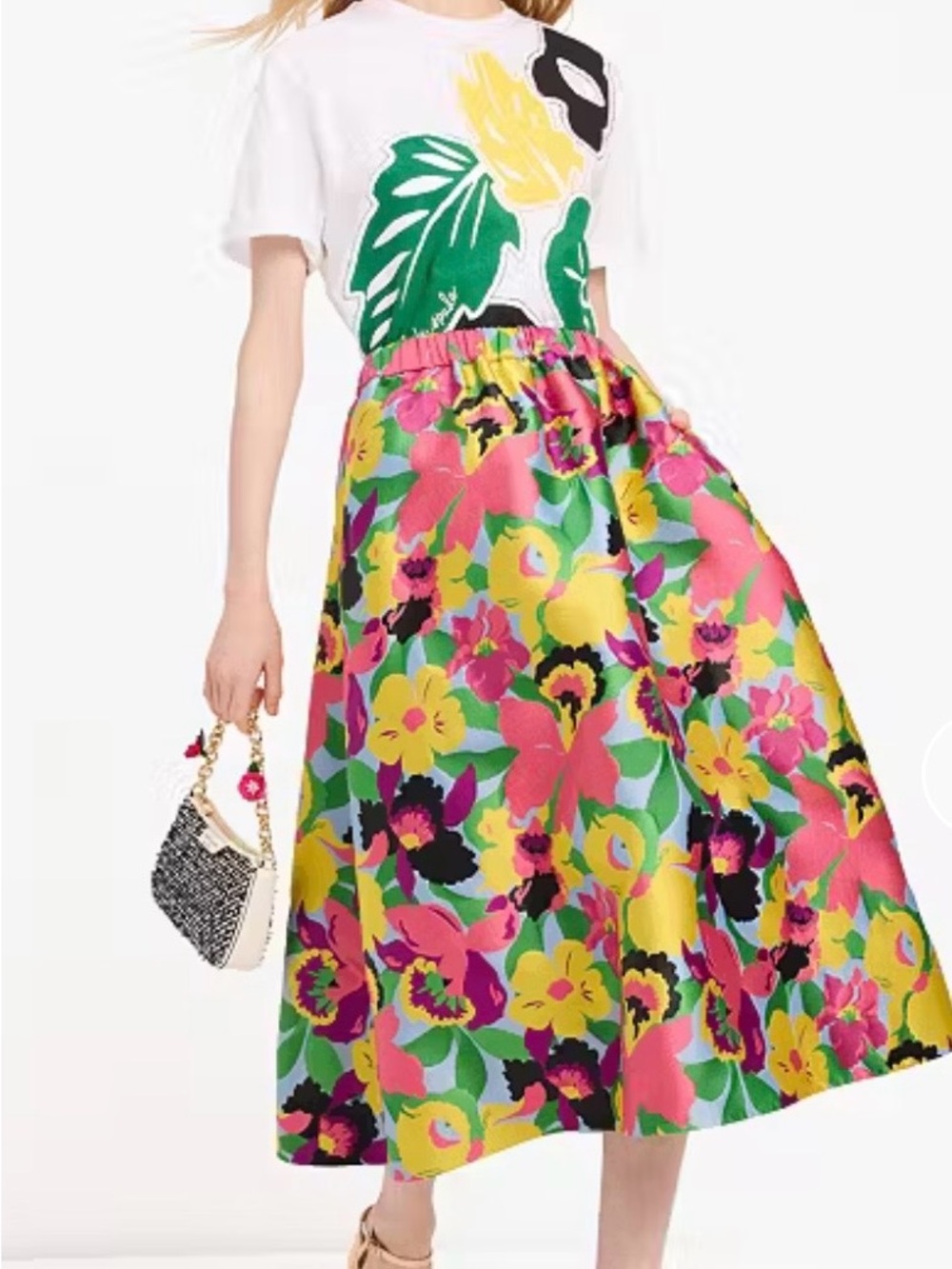Kate Spade Orchid Bloom Skirt with Pockets Brocade Size XL